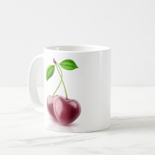 Zwei Kirschherzen Kaffeetasse (Vorderseite Links)