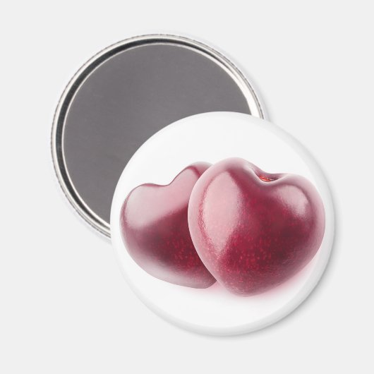 Zwei Kirschherzen Magnet (Vorderseite/Rückseite)
