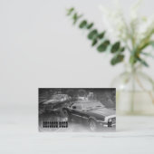 zwei klassische Muskelautos Visitenkarte (Stehend Vorderseite)