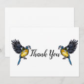 Zwei kleine blaue Vögel Dankeskarte (Vorne/Hinten)