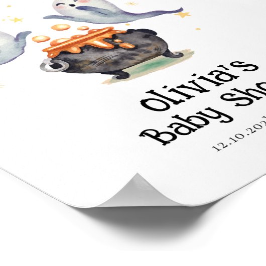 Zwei kleine Boos Ghost Twins Baby Dusche Willkomme Poster (Ecke)