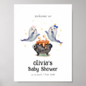 Zwei kleine Boos Ghost Twins Baby Dusche Willkomme Poster (Vorne)