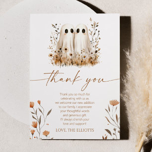 Zwei kleine Boos Ghost Wildblume Twins Baby Dusche Dankeskarte
