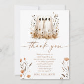 Zwei kleine Boos Ghost Wildblume Twins Baby Dusche Dankeskarte (Vorderseite)