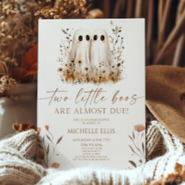 Zwei kleine Boos Ghost Wildblume Twins Baby Dusche Einladung
