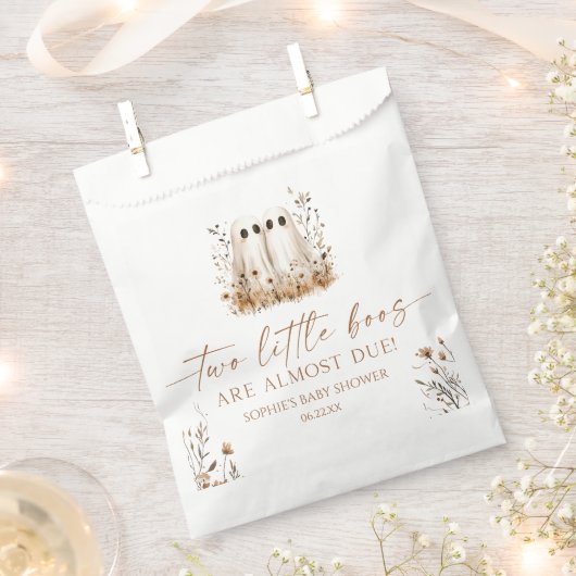 Zwei kleine Boos Ghost Wildblume Twins Baby Dusche Geschenktütchen (Ausgeschnitten)