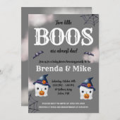 Zwei kleine BOOS sind fast fällig! Ghost Baby Show Einladung (Vorne/Hinten)