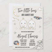Zwei kleine BOOs sind fast fällig! Twin Baby Showe Einladung (Vorderseite)