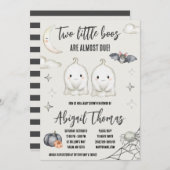 Zwei kleine BOOs sind fast fällig! Twin Baby Showe Einladung (Vorne/Hinten)