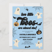 Zwei kleine Boos sind fast fällig! Twins Baby Show Einladung (Vorderseite)