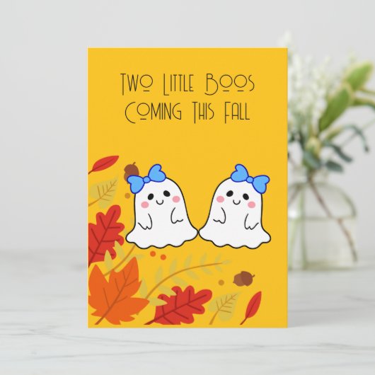 Zwei kleine Boos Twin Pregnancy Ankündigung (Stehend Vorderseite)