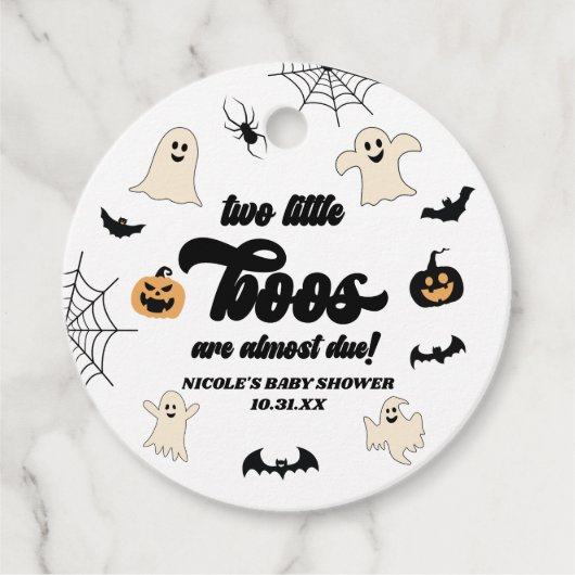 Zwei kleine Boos Twins Halloween Babydusche Geschenkanhänger (Vorderseite)