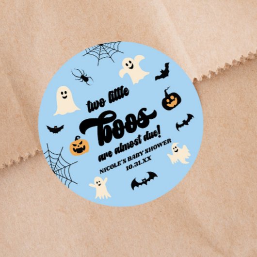 Zwei kleine Boos Twins Halloween Babydusche Runder Aufkleber