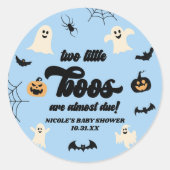 Zwei kleine Boos Twins Halloween Babydusche Runder Aufkleber (Vorderseite)