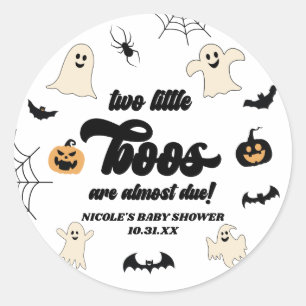 Zwei kleine Boos Twins Halloween Babydusche Runder Aufkleber