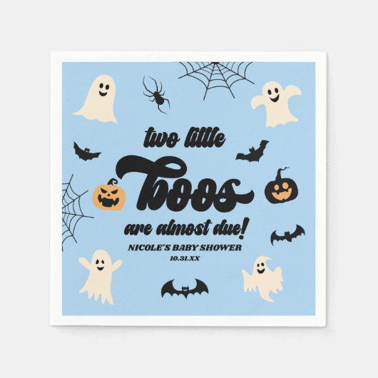 Zwei kleine Boos Twins Halloween Babydusche Serviette (Vorderseite)