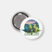 Zwei kleine Dinos - Born Wild Magnet (Vorderseite/Rückseite)