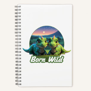 Zwei kleine Dinos - Born Wild Notizblock