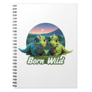 Zwei kleine Dinos - Born Wild Notizblock