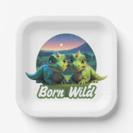Zwei kleine Dinos - Born Wild  Pappteller