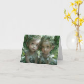 Zwei kleine Engel Digitale Kunst Karte (Gelbe Blume)