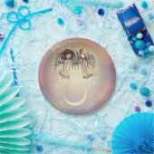 Zwei kleine Engel über eine winzige Nachtkunst Pappteller (Party)