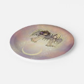 Zwei kleine Engel über eine winzige Nachtkunst Pappteller (Schrägansicht)