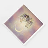 Zwei kleine Engel über eine winzige Nachtkunst Serviette (Ecke)