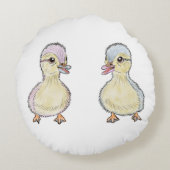 Zwei kleine Enten Rundes Kissen (Rückseite)