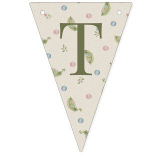 Zwei kleine Erbsen Zwillings-Baby-Party-Wimpelkett Wimpelkette