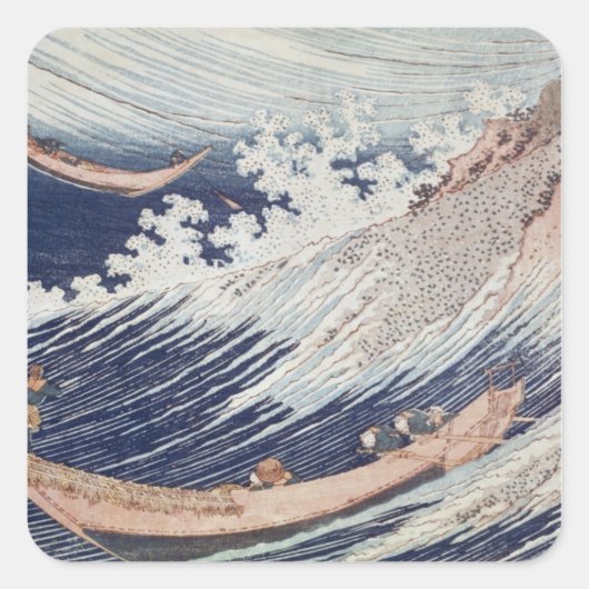 Zwei kleine Fischerboote auf dem Meer Quadratischer Aufkleber (Vorderseite)