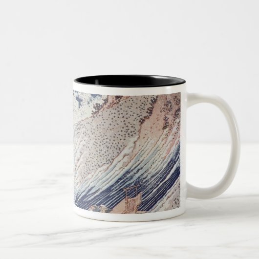 Zwei kleine Fischerboote auf dem Meer Zweifarbige Tasse (Rechts)