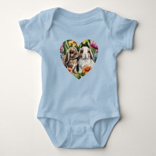 Zwei kleine Hasen Baby Strampler (Vorderseite)
