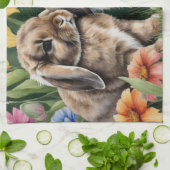 Zwei kleine Hasen Geschirrtuch (Gefaltet)