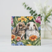 Zwei kleine Hasen Karte (Stehend Vorderseite)