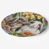 Zwei kleine Hasen Pappteller (Schrägansicht)