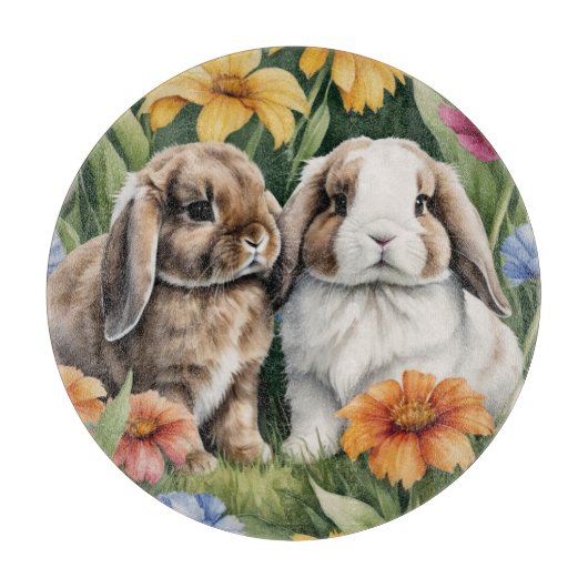 Zwei kleine Hasen Schneidebrett (Vorderseite)