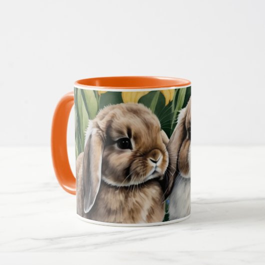 Zwei kleine Hasen Tasse (Vorderseite Links)
