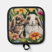 Zwei kleine Hasen Topflappen (Vorderseite)