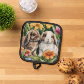 Zwei kleine Hasen Topflappen (Oben Unten)