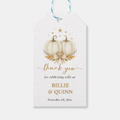 Zwei kleine Kürbis-Baby-Party-Dankeschön-Geschenk Geschenkanhänger (Vorderseite)