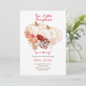 Zwei kleine Kürbis zweiteilig weiß Einladung (Stehend Vorderseite)