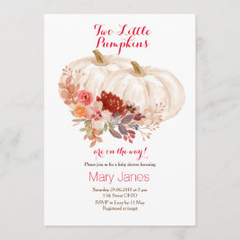 Zwei kleine Kürbis zweiteilig weiß Einladung