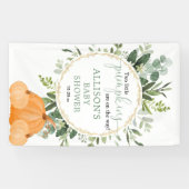 Zwei kleine Kürbis-Zwillinge mit Babydusche Banner (Horizontal)