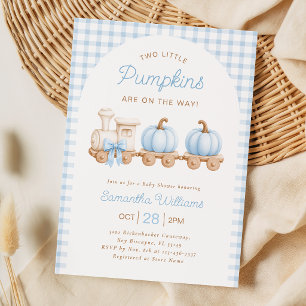 Zwei kleine Kürbisse Jungen Baby Shower Einladung