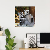 Zwei kleine Lemurs Poster (Heimbüro)