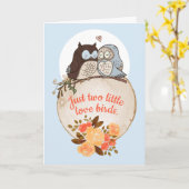 Zwei kleine Liebesvögel-Owls-Jubiläum Karte (Gelbe Blume)