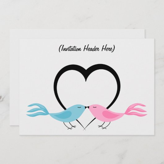 Zwei kleine Lovebirds für mehrere Zwecke Einladung (Vorne/Hinten)