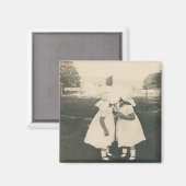 zwei kleine Mädchen küssen Magnet (Vorderseite/Rückseite)