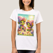 zwei kleine Mädchen mit sonniger und sonniger Lage T-Shirt (Vorderseite)